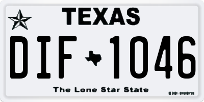 TX license plate DIF1046