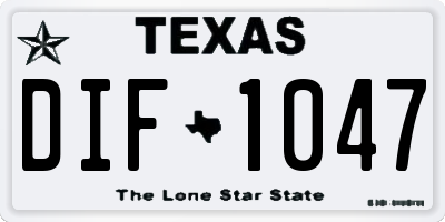 TX license plate DIF1047