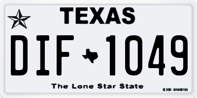 TX license plate DIF1049
