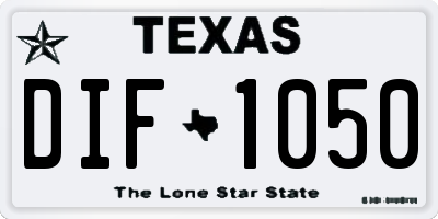 TX license plate DIF1050