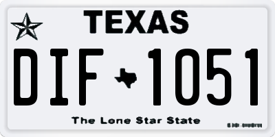 TX license plate DIF1051