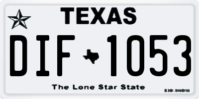 TX license plate DIF1053