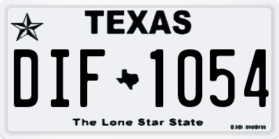 TX license plate DIF1054