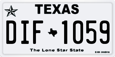 TX license plate DIF1059