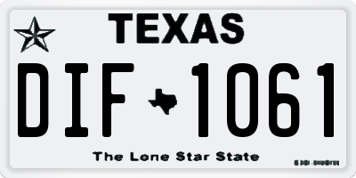 TX license plate DIF1061