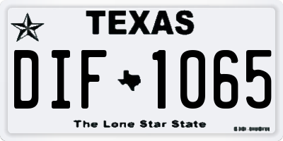 TX license plate DIF1065