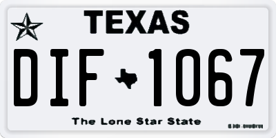 TX license plate DIF1067
