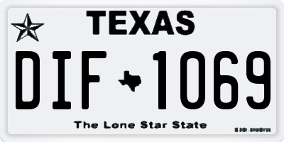 TX license plate DIF1069