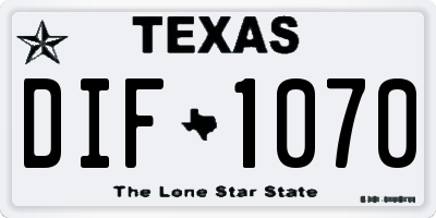 TX license plate DIF1070