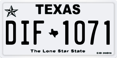 TX license plate DIF1071