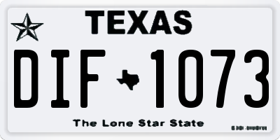 TX license plate DIF1073