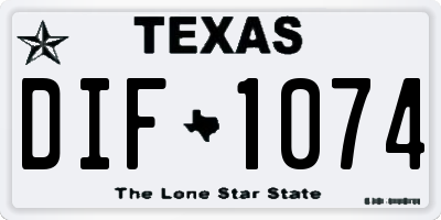 TX license plate DIF1074