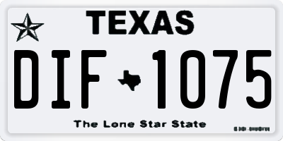 TX license plate DIF1075