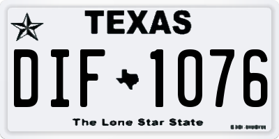TX license plate DIF1076