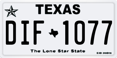 TX license plate DIF1077