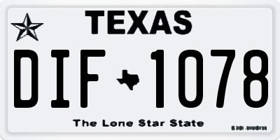 TX license plate DIF1078
