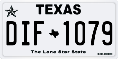 TX license plate DIF1079