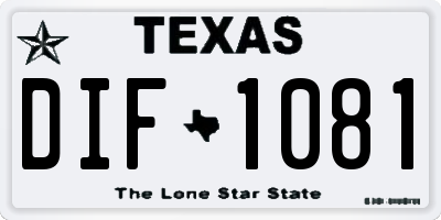 TX license plate DIF1081