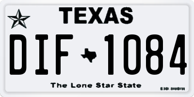 TX license plate DIF1084
