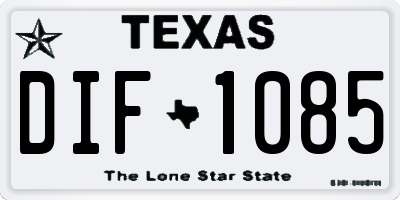 TX license plate DIF1085