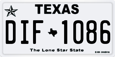TX license plate DIF1086