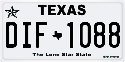 TX license plate DIF1088