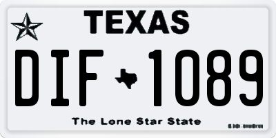 TX license plate DIF1089