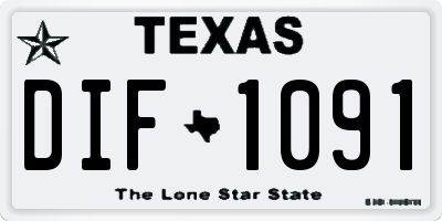 TX license plate DIF1091