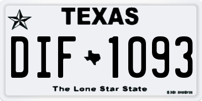 TX license plate DIF1093