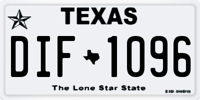 TX license plate DIF1096