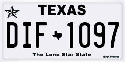 TX license plate DIF1097