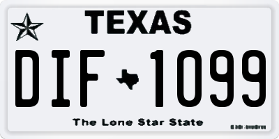 TX license plate DIF1099
