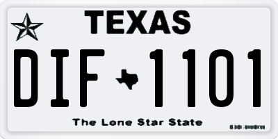TX license plate DIF1101