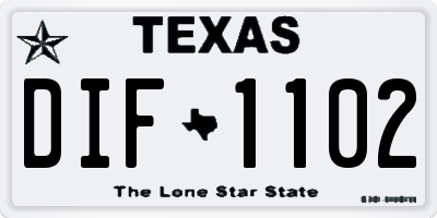 TX license plate DIF1102