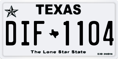 TX license plate DIF1104