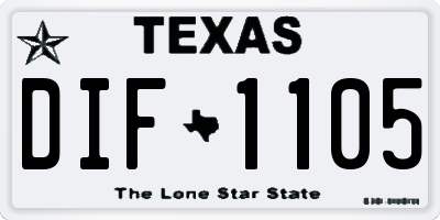 TX license plate DIF1105