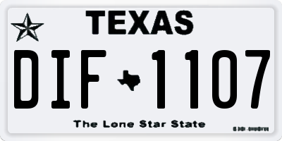 TX license plate DIF1107