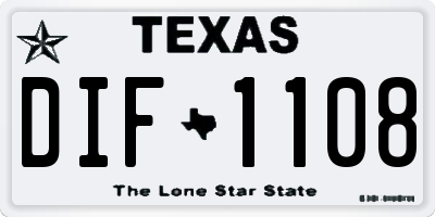 TX license plate DIF1108