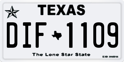 TX license plate DIF1109