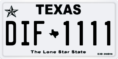 TX license plate DIF1111