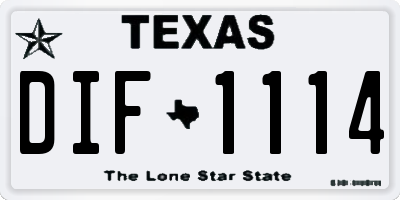 TX license plate DIF1114