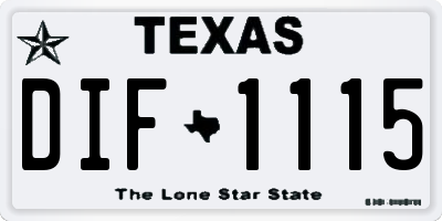 TX license plate DIF1115