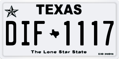 TX license plate DIF1117