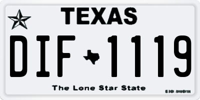 TX license plate DIF1119