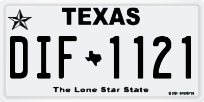 TX license plate DIF1121