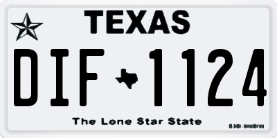 TX license plate DIF1124