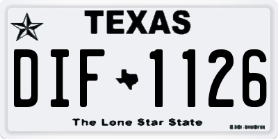 TX license plate DIF1126