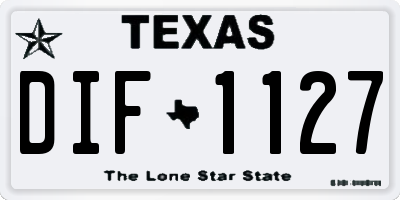 TX license plate DIF1127