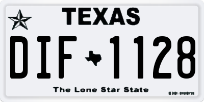 TX license plate DIF1128