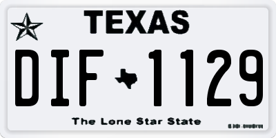 TX license plate DIF1129